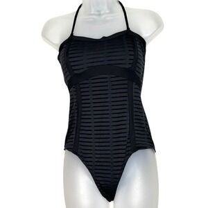 Bond-Eye Australia Bandeau Ladder Back One Piece Swimsuit Black U.S. Size 6
